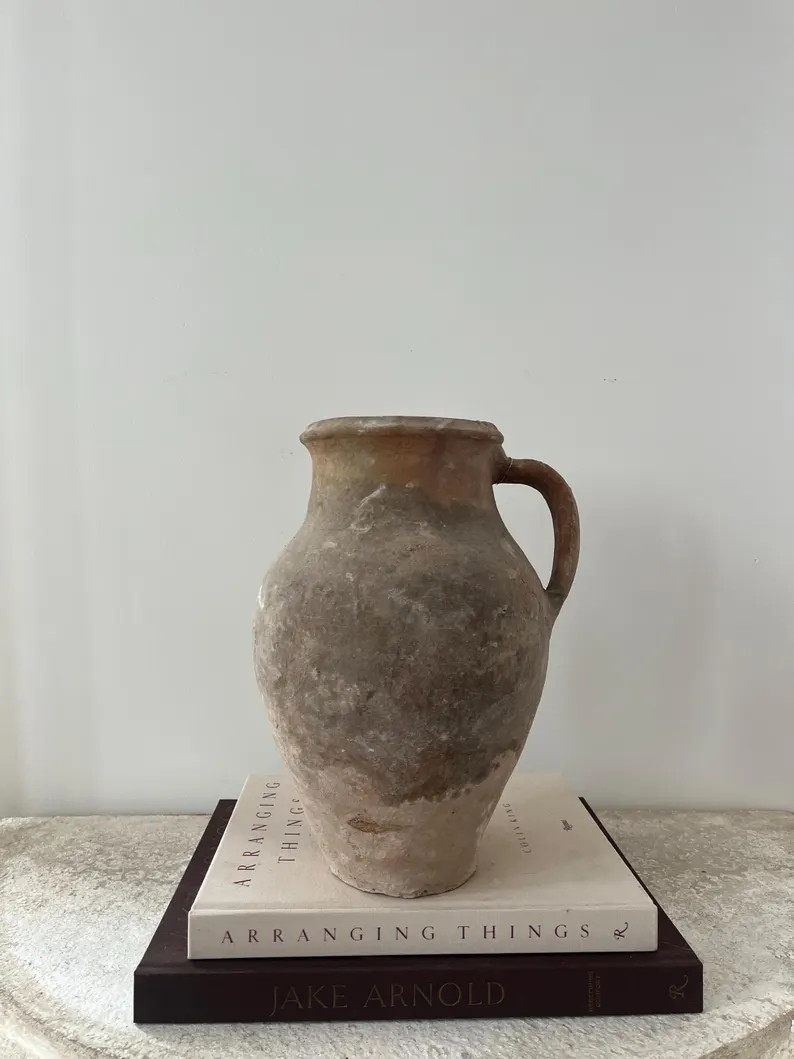 Vintage Turkish Avanos Vase With Patina – Handmade Pottery Vessel From Turkey – Rustic Antiqu... | Etsy (US)