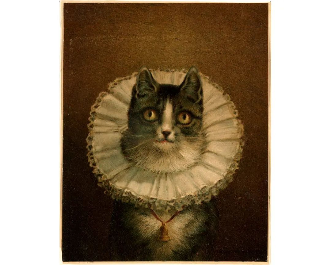Kitsch cat art print, Cat wall art, Victorian cat portrait, Vintage cat painting, Animal art prin... | Etsy (US)