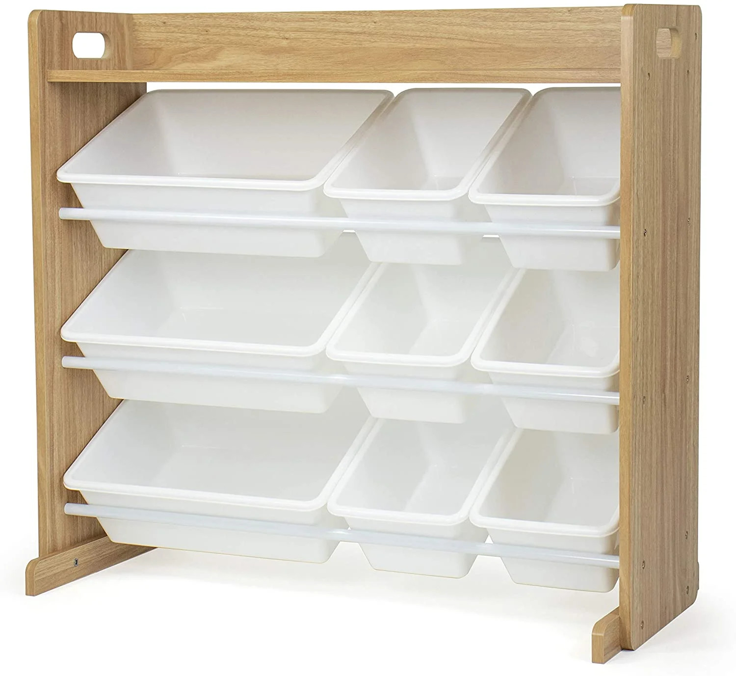 Natural Wood/White Toy Organizer with Shelf and 9 Storage Bins | Walmart (US)