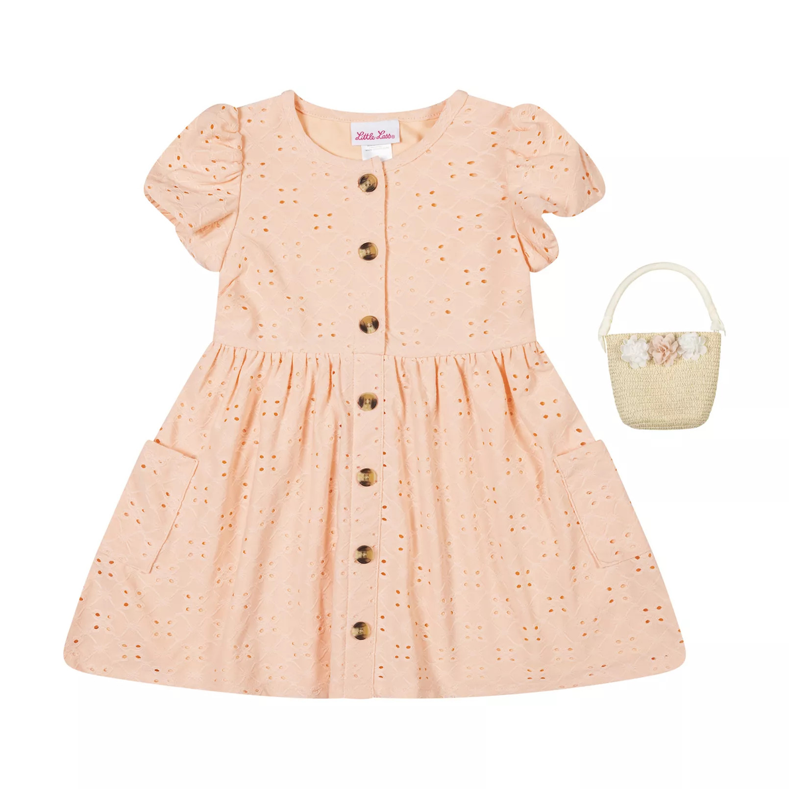 Baby & Toddler Girl Little Lass Knit Eyelet Dress with Pockets & Handbag Set | Kohl's