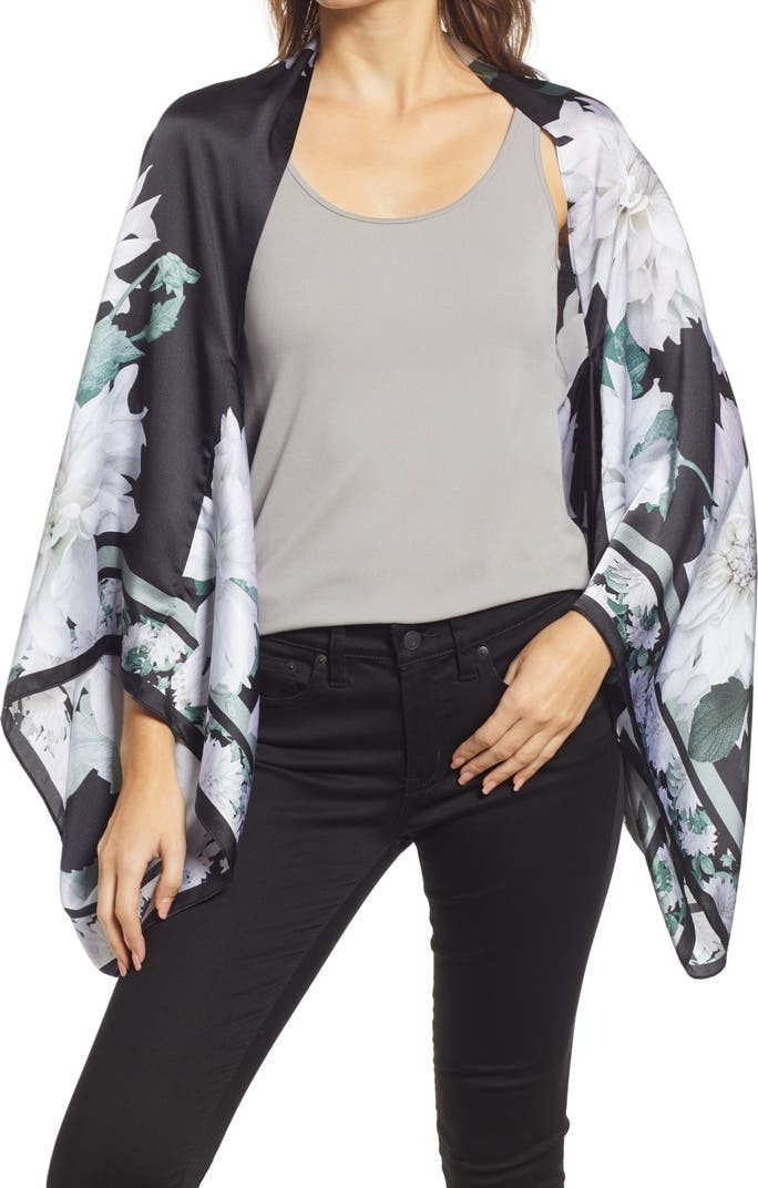 Cincar Floral Print Silk Scarf | Nordstrom