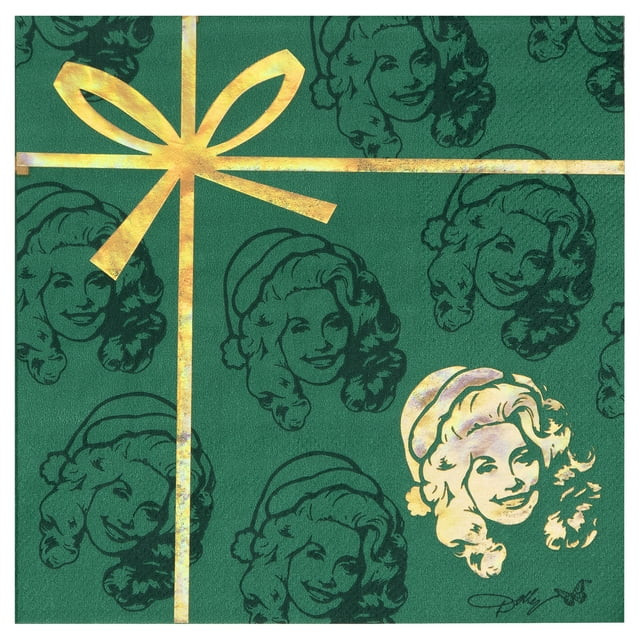 Dolly Parton Christmas Green Disposable Paper Napkins 16 Count Multicolor | Walmart (US)