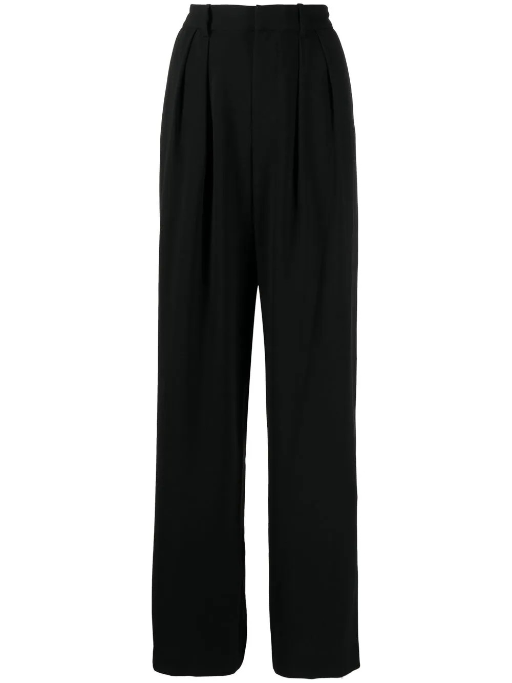 Alice + Olivia pleat-detail wide-leg Pants | Black | FARFETCH | Farfetch Global