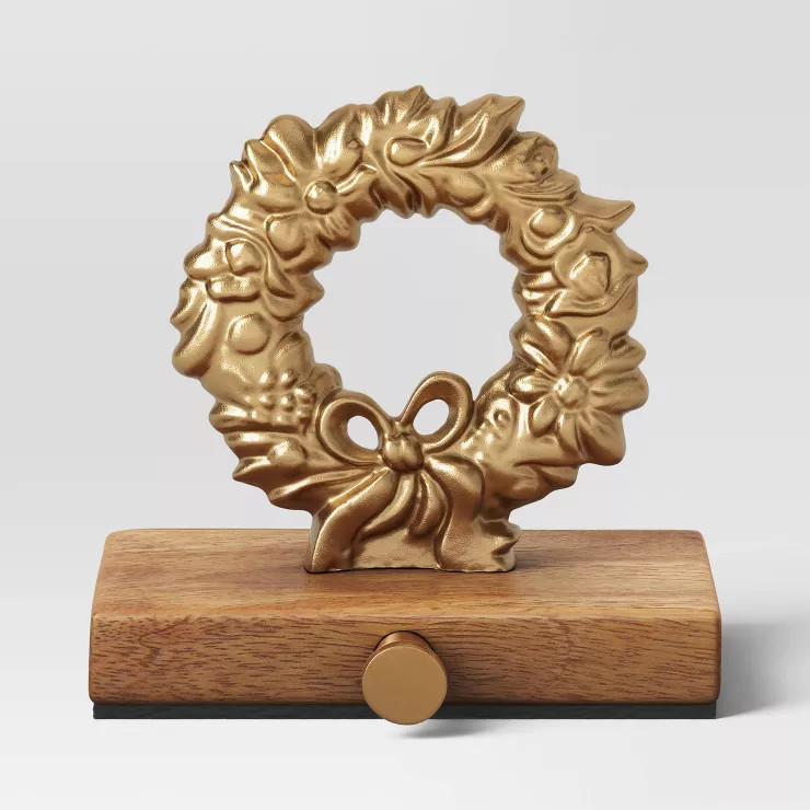 Wreath Holiday Stocking Holder Gold - Threshold™ | Target