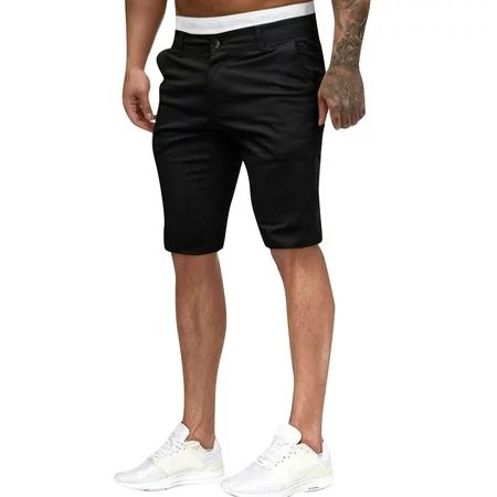 Clothes Men Mens Summer Fashion Casual Slim Solid Color Zipper Buckle Shorts Pants White Short Short | Walmart (US)