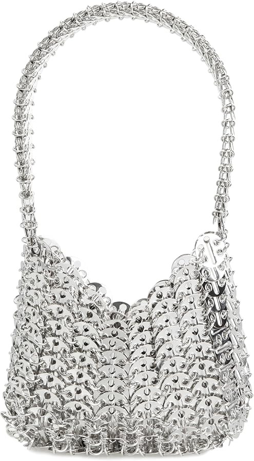 Women's Metallic Disc Party Handbag - Metal Sequin Top Handle Bag for Parties | Amazon (US)