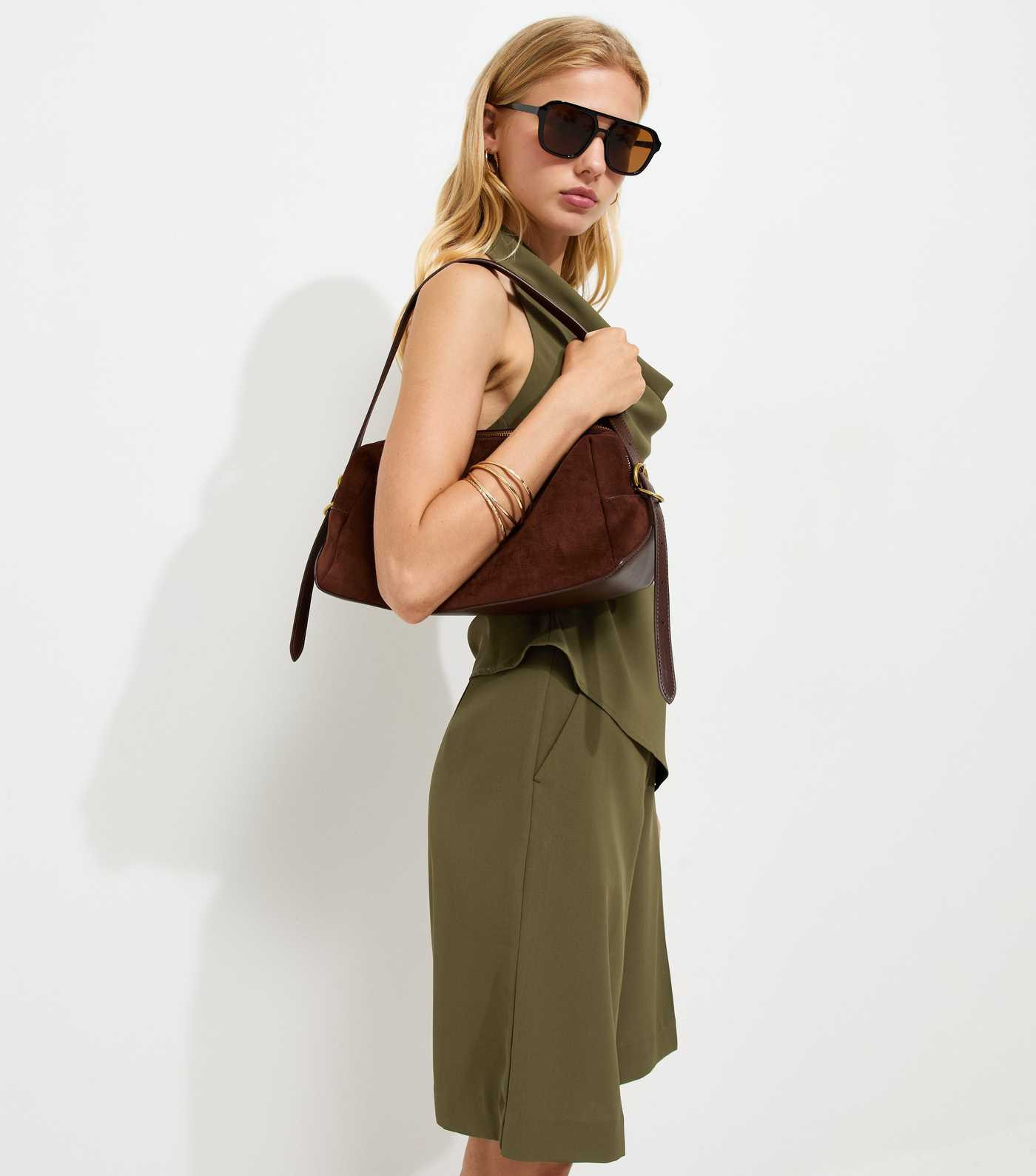 Dark Khaki Tailored Jorts | New Look | New Look (UK)