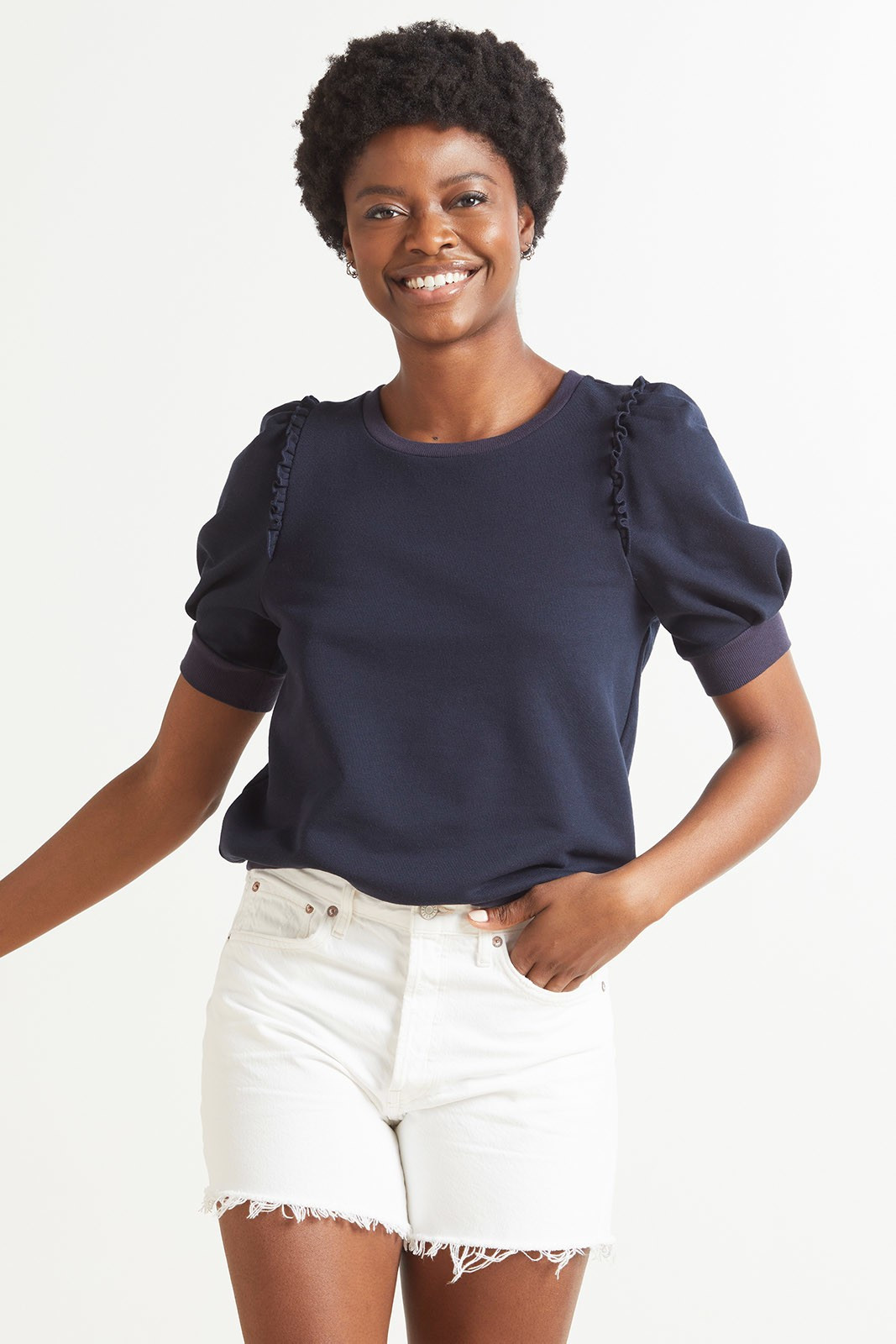 EVEREVE Laura Ruffle Sweatshirt | EVEREVE | Evereve