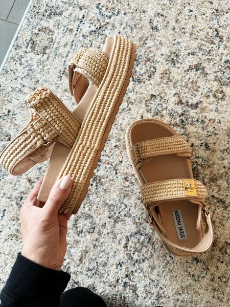 Swooning over these raffia sandals! They run tts and are SO cute. Can’t wait to style them for Summer- the buckle is Velcro so adjustable and very comfy! 

#LTKshoecrush #LTKover40 #LTKfindsunder100