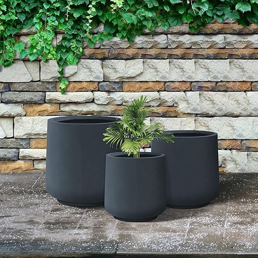 Kante 15.3"+11.6"+8.2" Dia Round Concrete Planter,Large Planter Pots Containers with Drainage Hol... | Amazon (US)