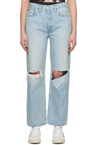 Blue 90s Low Slung Jeans | SSENSE