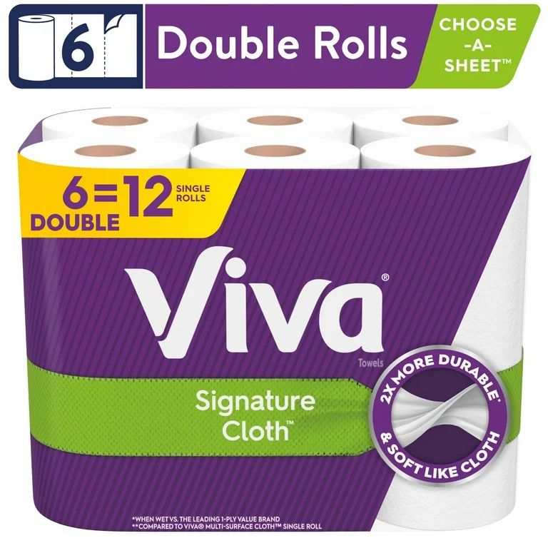 Viva Signature Cloth Paper Towels, 6 Double Rolls | Walmart (US)
