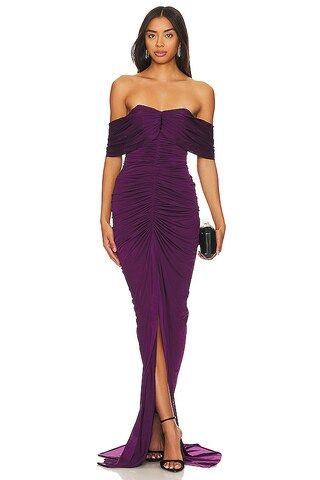 YAURA Tiara Gown in Grape from Revolve.com | Revolve Clothing (Global)