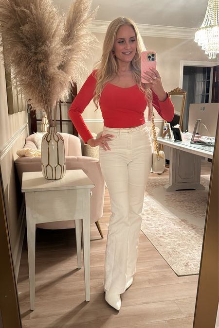 My Super Bowl outfit ❤️ This would be a super cute casual Valentine's Day outfit too! Check my IG stories for video.

#superbowl2024 #gamedaylook 

#LTKstyletip #LTKSeasonal #LTKsalealert