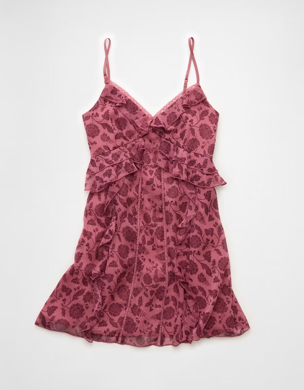 AE Ruffle Lace Mini Dress | American Eagle Outfitters (US & CA)