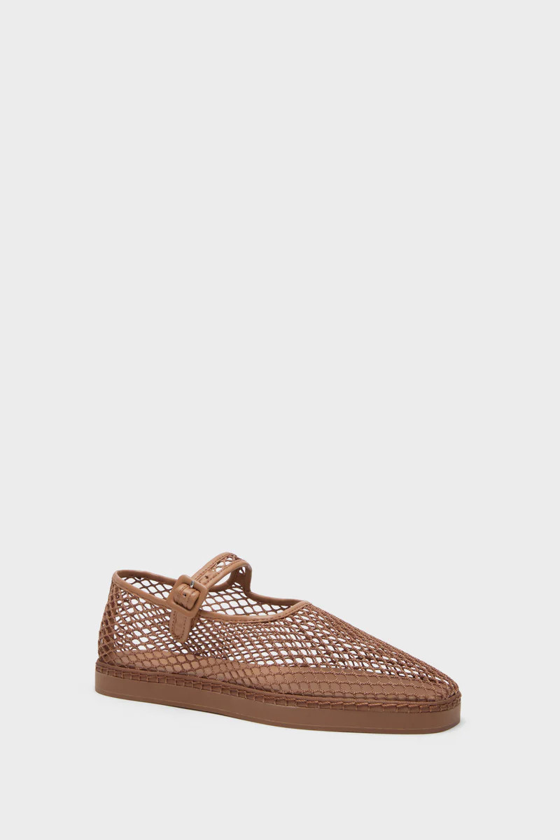 Brown Netted Mesh Rita Mary Janes | Tuckernuck (US)