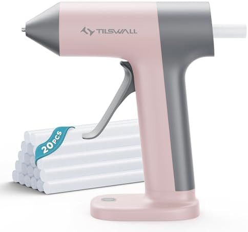 Tilswall Cordless Hot Glue Gun, 30s Fast Preheat, 20PCS Glue Sticks, USB-C Rechargeable Wireless ... | Amazon (US)
