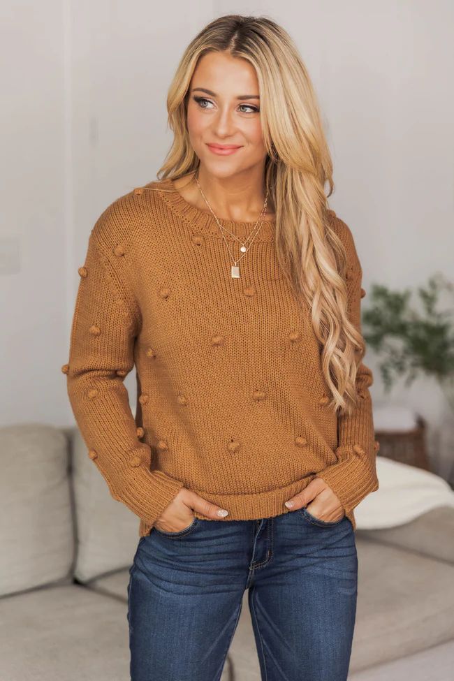 What You Seek Brown Sweater | The Pink Lily Boutique
