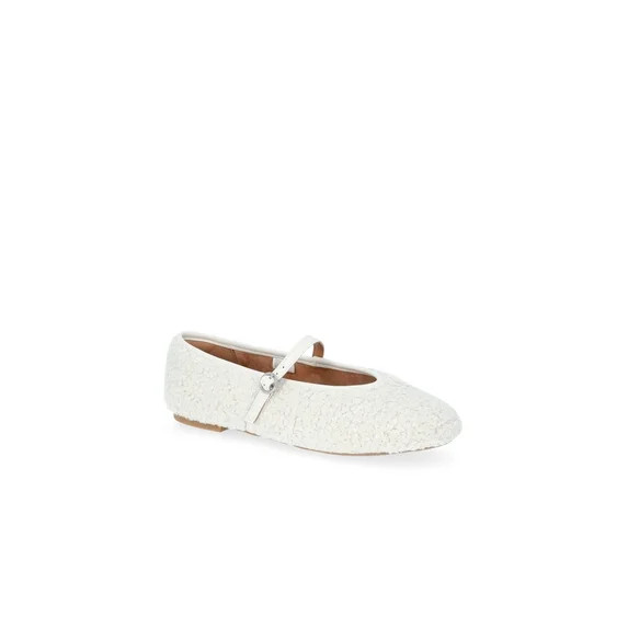 No Boundaries Women's Faux Shearling Mary Jane Flats | Walmart (US)