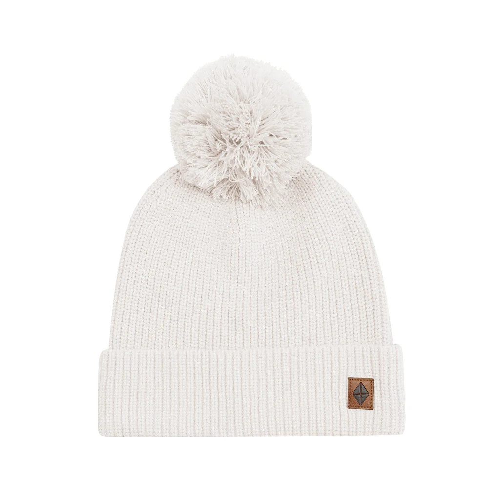 Chunky Knit Adult Pom Beanie in Oat | Kyte BABY