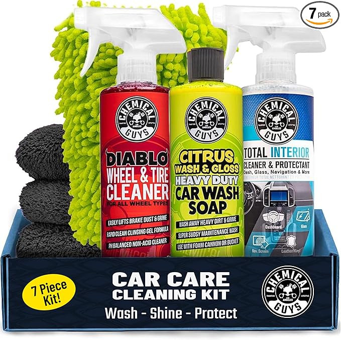 Chemical Guys Car Cleaning Kit - with Car Wash Soap, Wheel Cleaner, Total Interior, Car Wash Mitt... | Amazon (US)