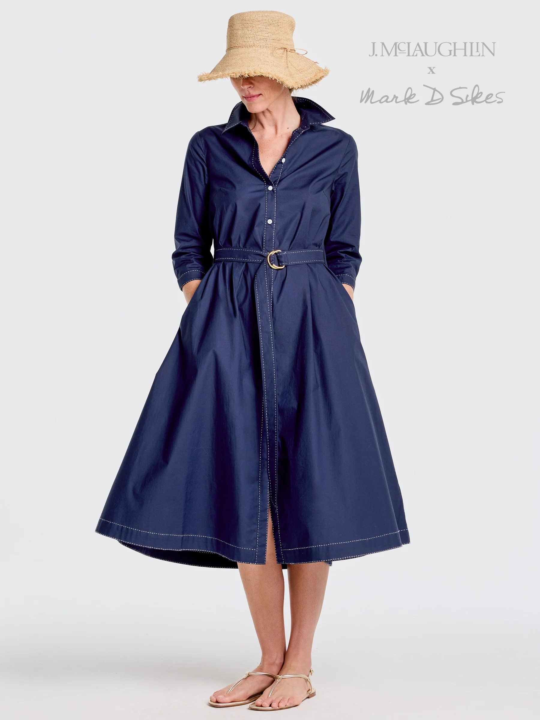 Navy Solid Stephanie Dress | Women's Dresses | J.McLaughlin | J.McLaughlin