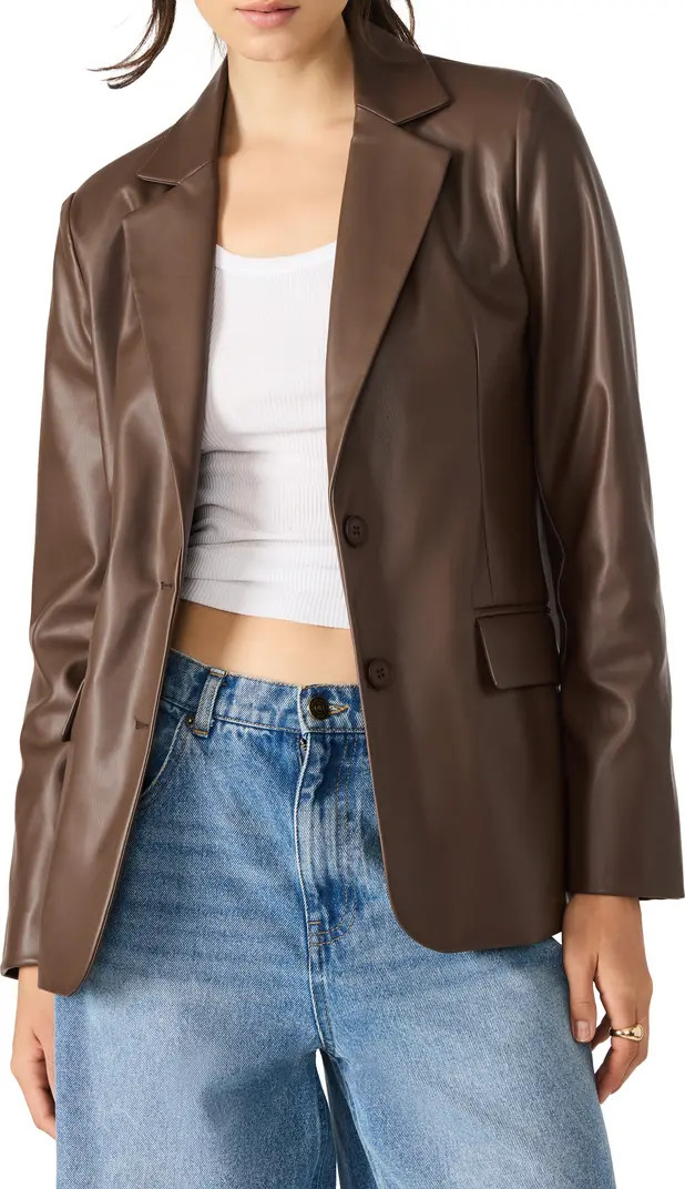 Steve Madden Faux Leather Boyfriend Blazer | Nordstromrack | Nordstrom Rack