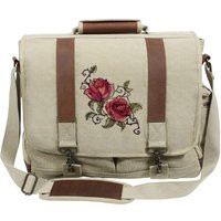 Painted Roses Embroidered Canvas With Leather Accents Premium Laptop Bag | Etsy (US)