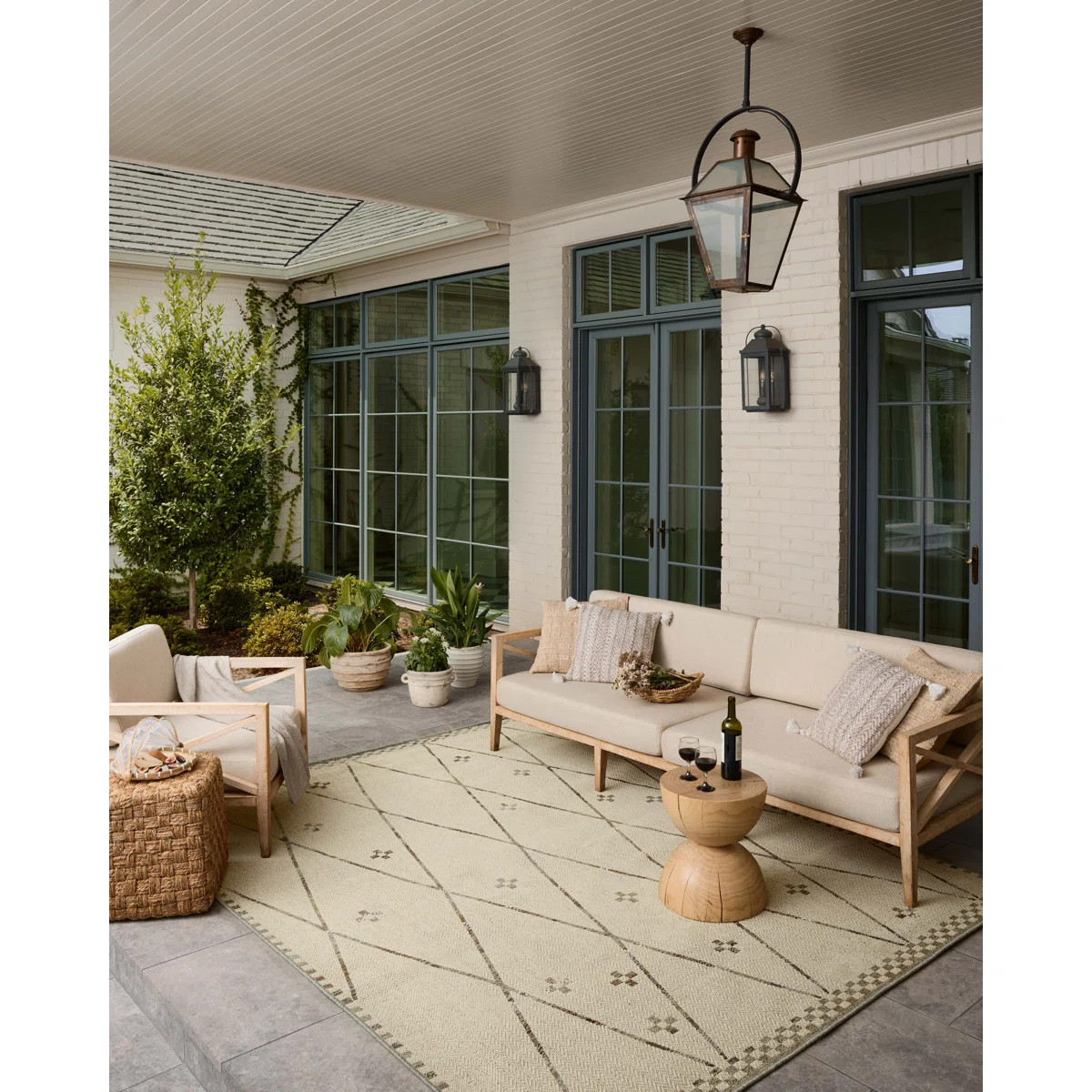 Loloi Saylor Ivory / Pebble Indoor/Outdoor Area Rug | Wayfair North America