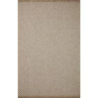 LOLOI II Dawn Natural Checkered 2 ft. 3 in. x 7 ft. 7 in. Indoor/Outdoor Runner Area Rug DAWNDAW-... | The Home Depot