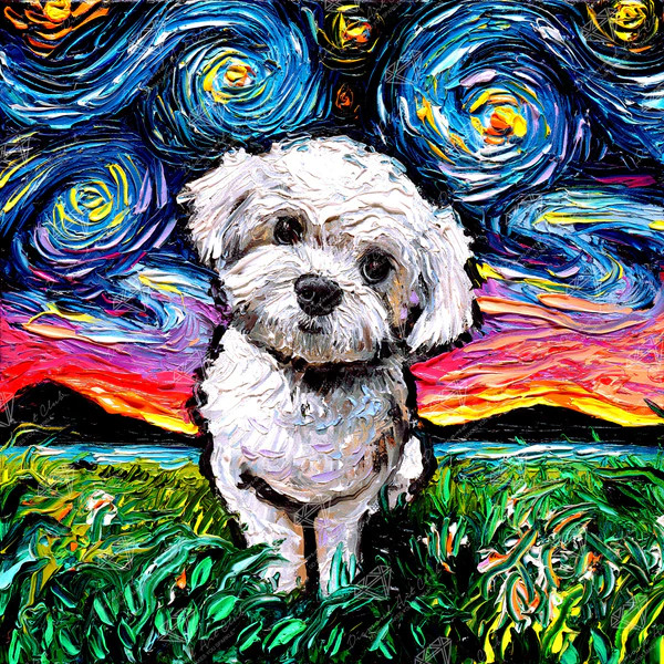 Maltipoo Night | Diamond Art Club