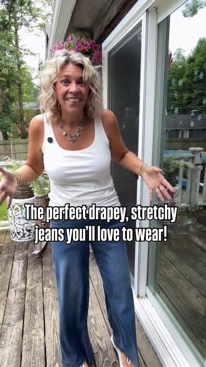 These soft jeans 👖 feel amazing on! A perfectly drapey & stretchy fabric that you’ll love to wear. I’m 5’7”, 163lbs, 5’7” and the size 12 fits me perfectly.
.
.
Stretchy jeans/ midsize fashion/ size 12/ wide leg jeans/ bloomchic jeans/ fall fashion/ built in bra top

#LTKMidsize #LTKOver40 #LTKootd