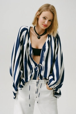 Maeve Striped Tie-Front Tunic | Anthropologie (US)