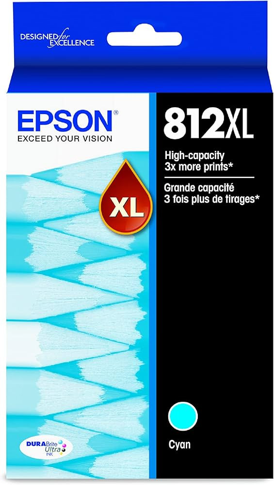 Epson T812 DURABrite Ultra Ink High Capacity Cyan Cartridge (T812XL220-S) for Select Workforce Pr... | Amazon (US)