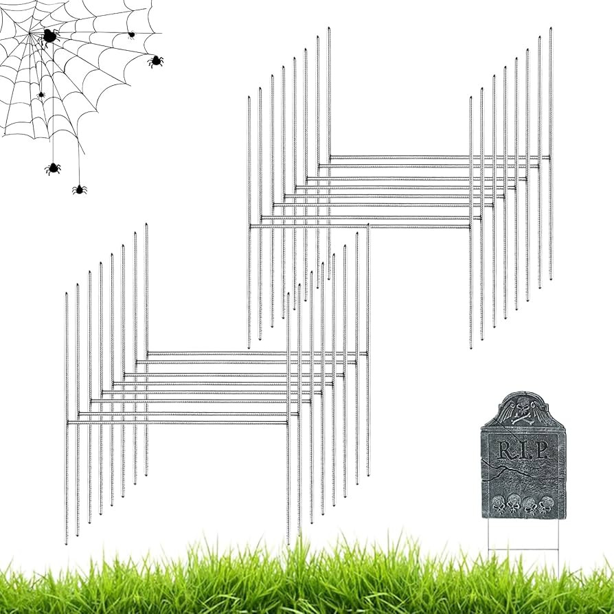 16Pcs Halloween Metal Stakes, Heavy Duty H-Shaped Tombstone Stakes, Foam Graveyard Sign Holders f... | Amazon (US)