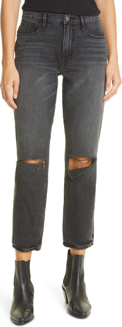 Le Sylvie Ripped High Waist Straight Leg Jeans | Nordstrom