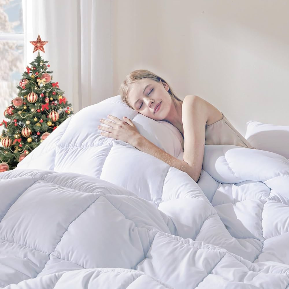 DOWNCOOL Comforters Oversize King Size, White All Season Duvet, Lightweight Quilt, Down Alternati... | Amazon (US)