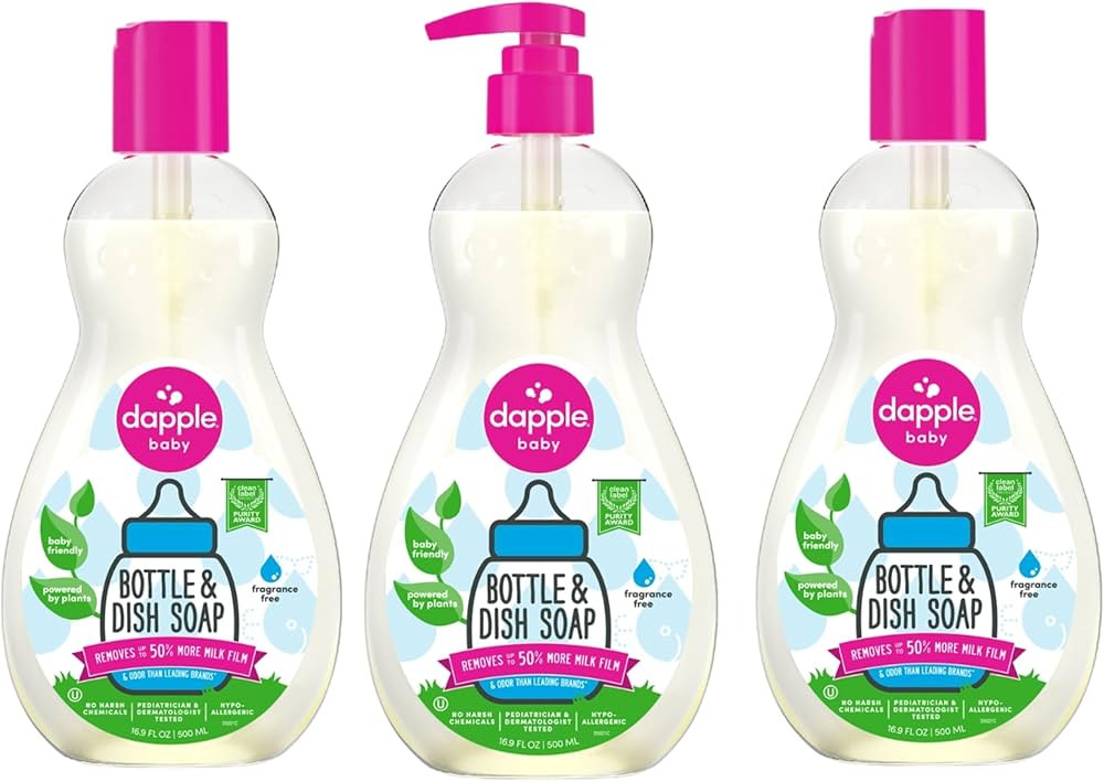 Dapple Baby Bottle Soap, Hypoallergenic Dish Soap for Baby Bottles, Powered by Plants, 1 Pump Inc... | Amazon (US)