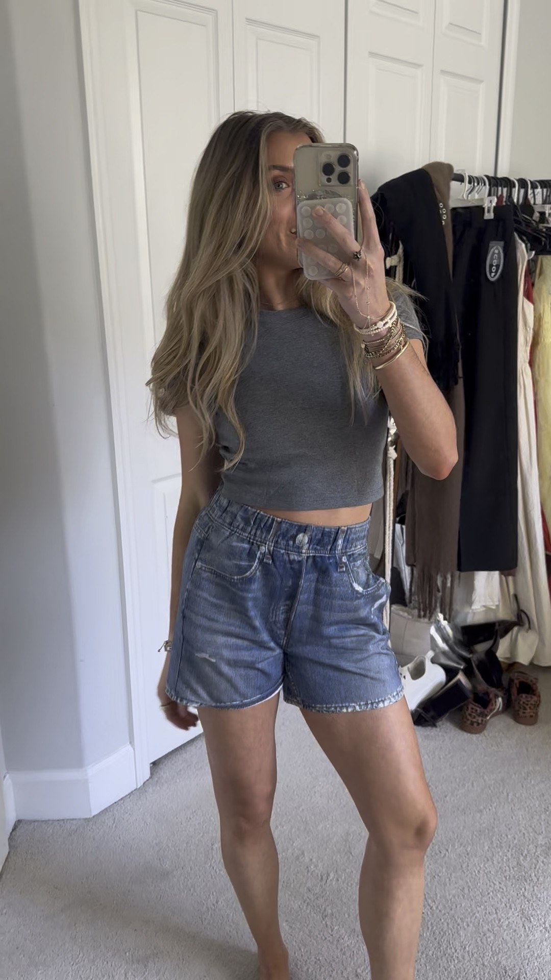 Rag & Bone faux denim shorts I’m wearing size XS. My code is SLOANE20. Miramar, our revolutionary printing technique, makes any material look like denim. These walking shorts are individually cut and sewn from cotton terry cloth that's ultra-soft on the inside and printed on the outside to look like your favorite jean shorts. Featuring a 4" inseam plus a pull-on elastic waistband and hidden side-seam pockets, the mid-rise style further achieves its comfortable fit and feel with the other pockets and denim details digitally printed on the fabric

#LTKStyleTip #LTKSeasonal #LTKWatchNow