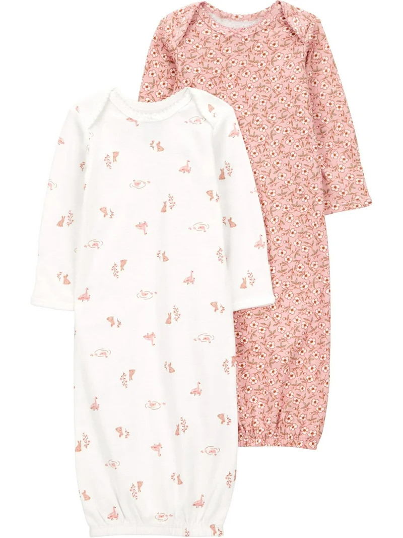 Carter's Child of Mine Baby Girl Gown, 2-Pack, Sizes Newborn-0/3 Months | Walmart (US)