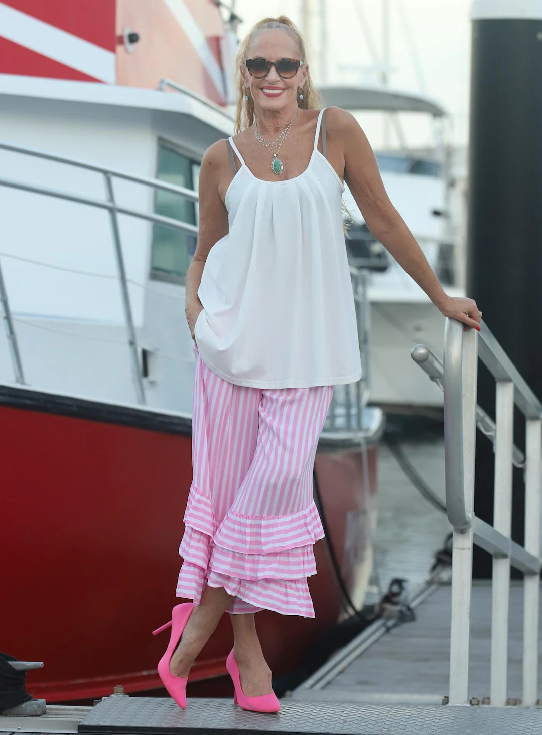 Pink Striped Ruffle Bloomers: Rayon Challis Pantaloons | Etsy (US)