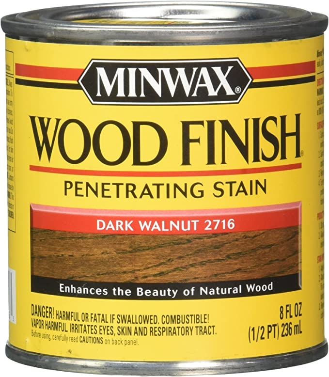 Minwax 22716 - 8 fl oz (1/2 pint) Wood Finish Interior Wood Stain, Dark Walnut 2716 | Amazon (US)