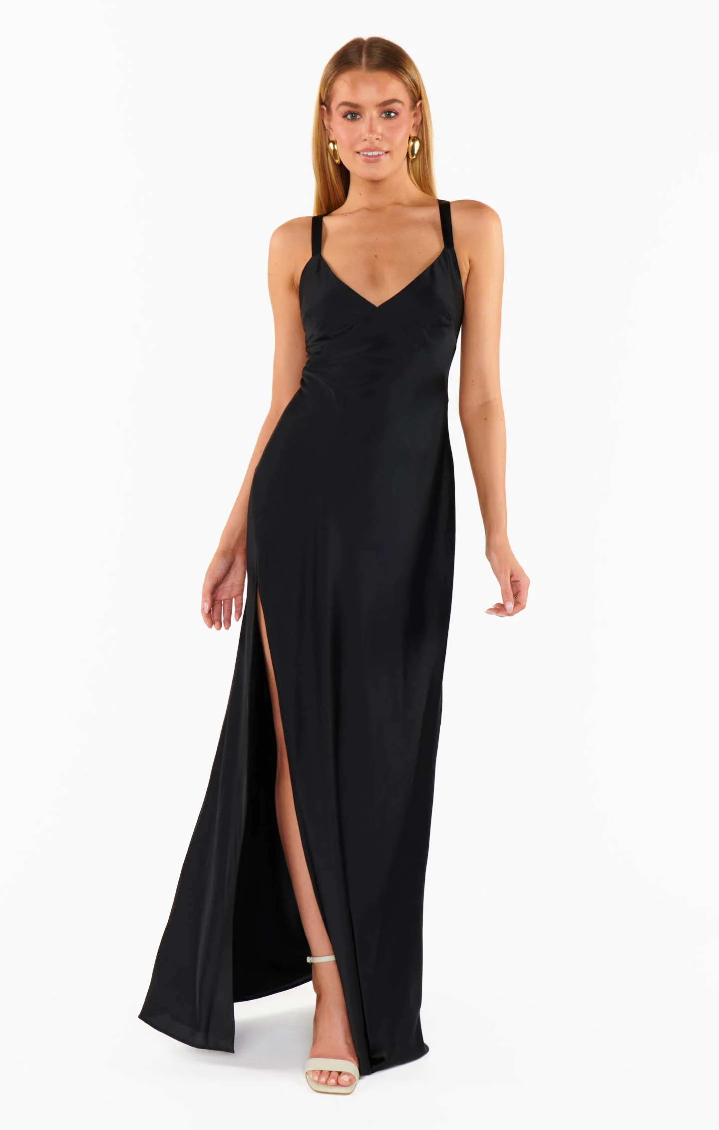 Anderson Maxi Dress ~ Black Luxe Satin | Show Me Your Mumu