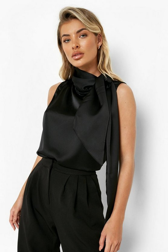 Sleevless Tie Detail Top | Boohoo.com (US & CA)