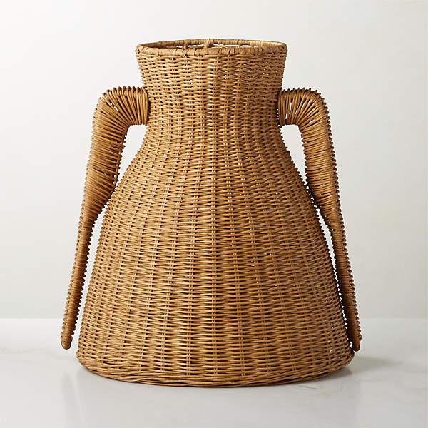 LUANA WOVEN NATURAL VASE MEDIUM | CB2