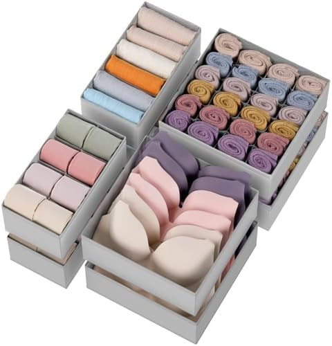 Criusia Drawer Organizer Clothes, 8 Pack Dresser Organizer for Underwear, Sock, Baby Clothes- Fol... | Amazon (US)