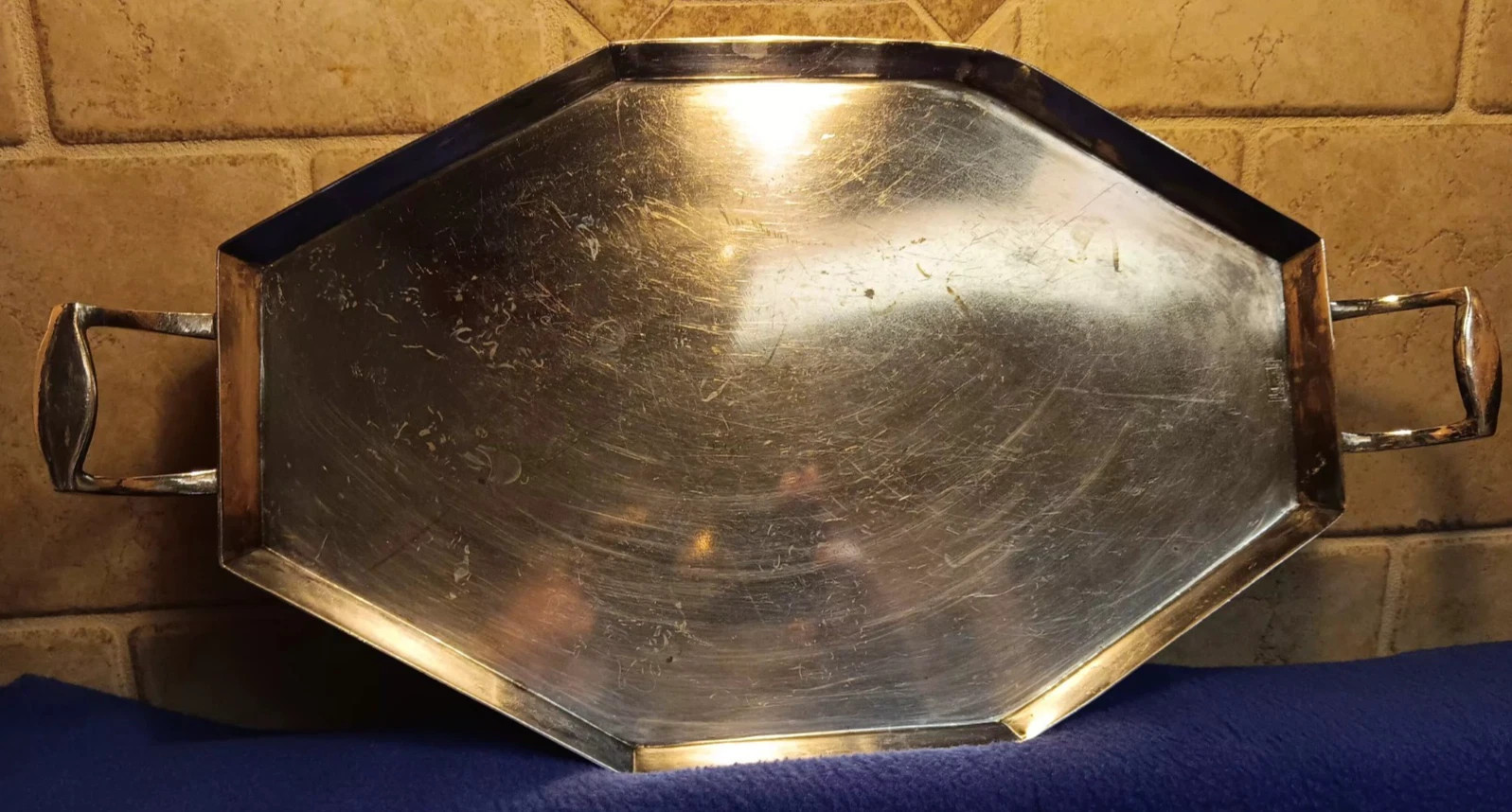 Hartmann Munchen Germany made octagonal silver plated serving tray, MCM, vintage | eBay US