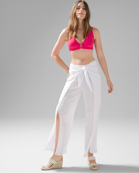 Tie-Front Wrap Beach/Swim Pants | White House Black Market