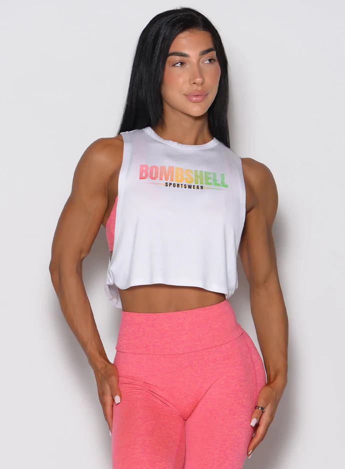 Ombre Logo Tank | Black | Bombshell Sportswear | Bombshell Sportswear