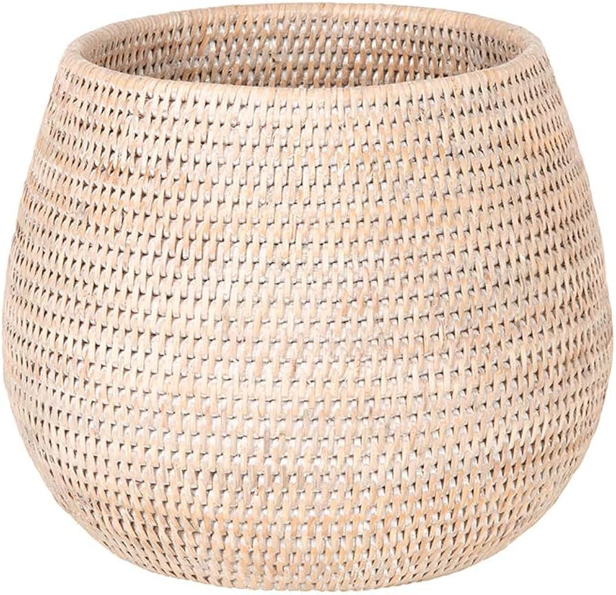 KOUBOO La Jolla Coco Rattan Bowl, White-Wash, Large Planter | Amazon (US)